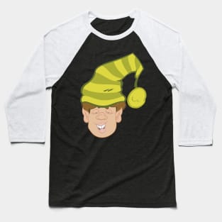 Christmas Elf Face & Hat Baseball T-Shirt